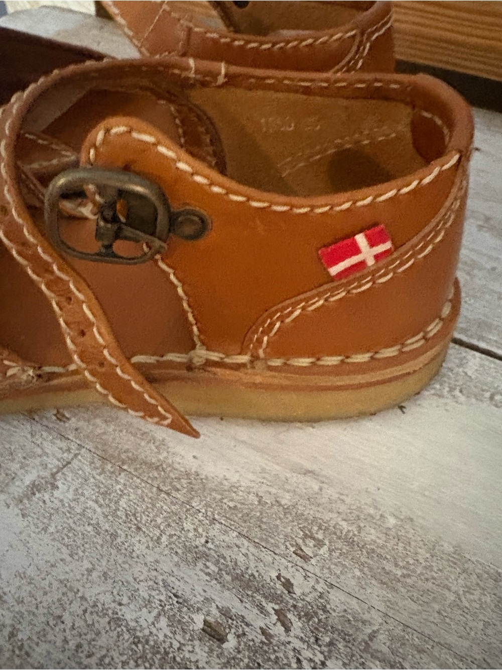 Duckfeet Band- Tan Leather Mary Jane Shoes - Classic Stitch Detail - Picture 2 of 6